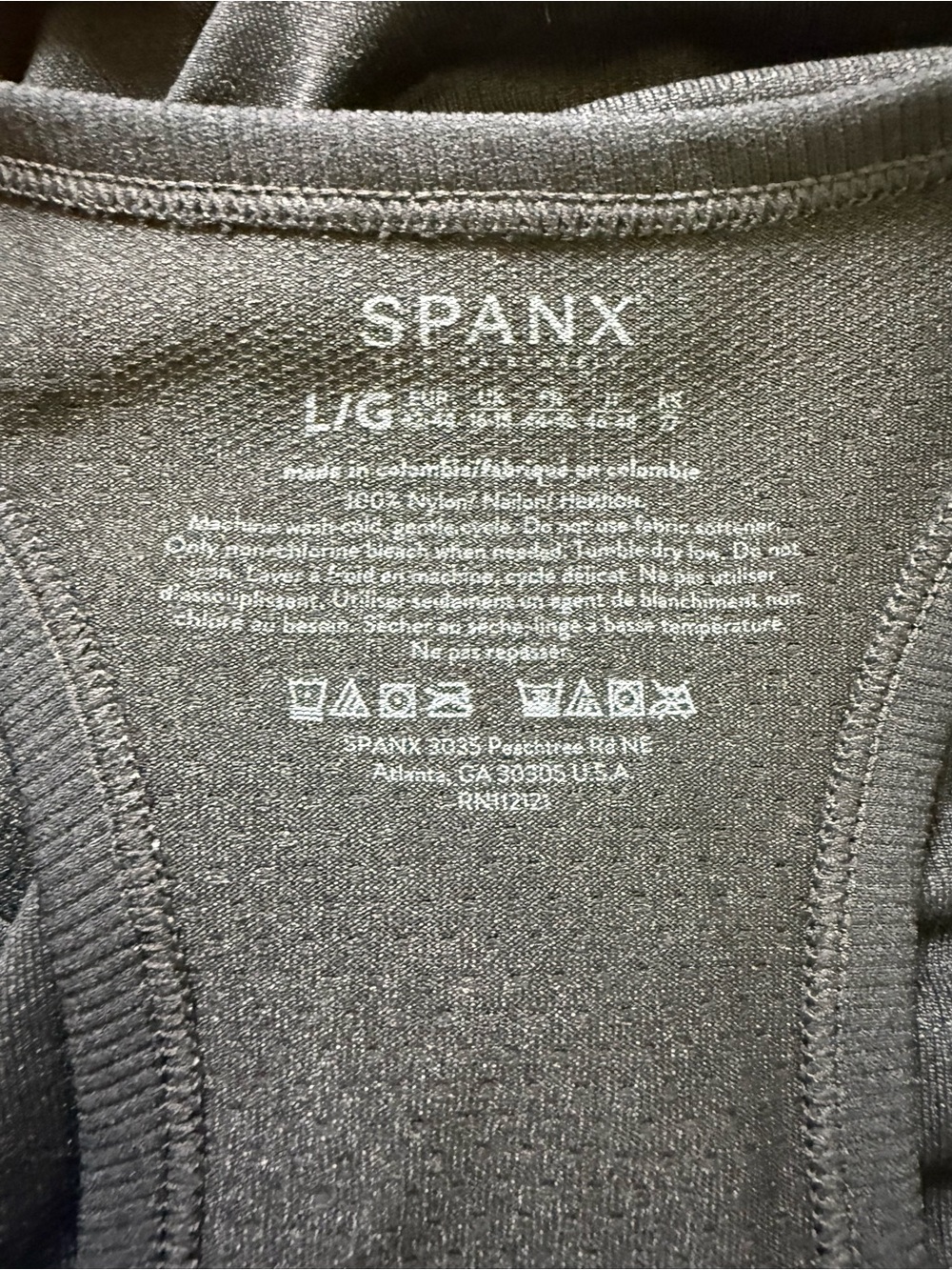 NWT Spanx Look At Me Now Seamless Tank Top L Black 50194R Activewear Racerback - Picture 6 of 8